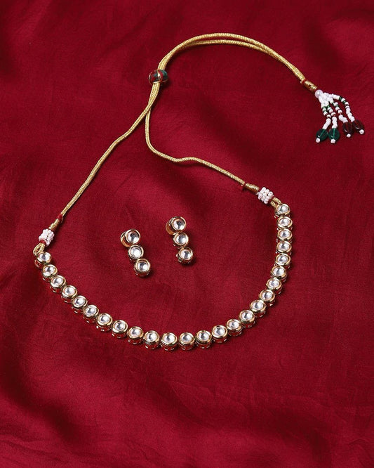 Round Meenakari Kundan Choker Necklace Set