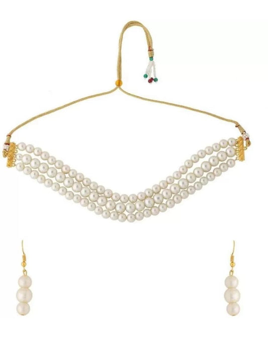 Pearl Choker Necklace Set