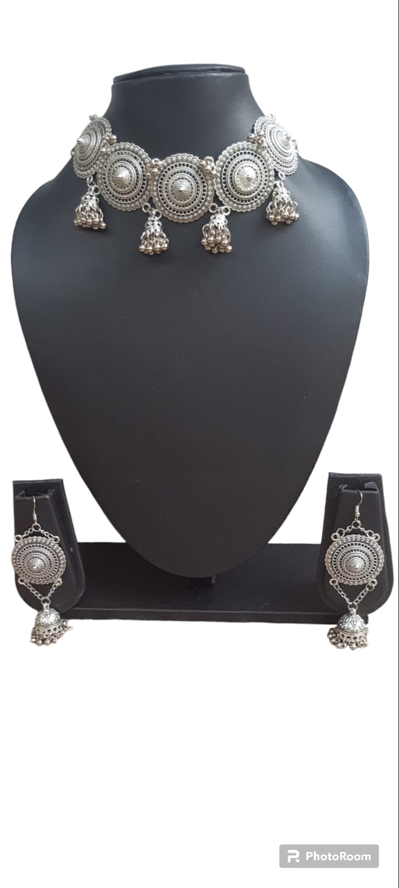 Oxidised Choker Necklace set