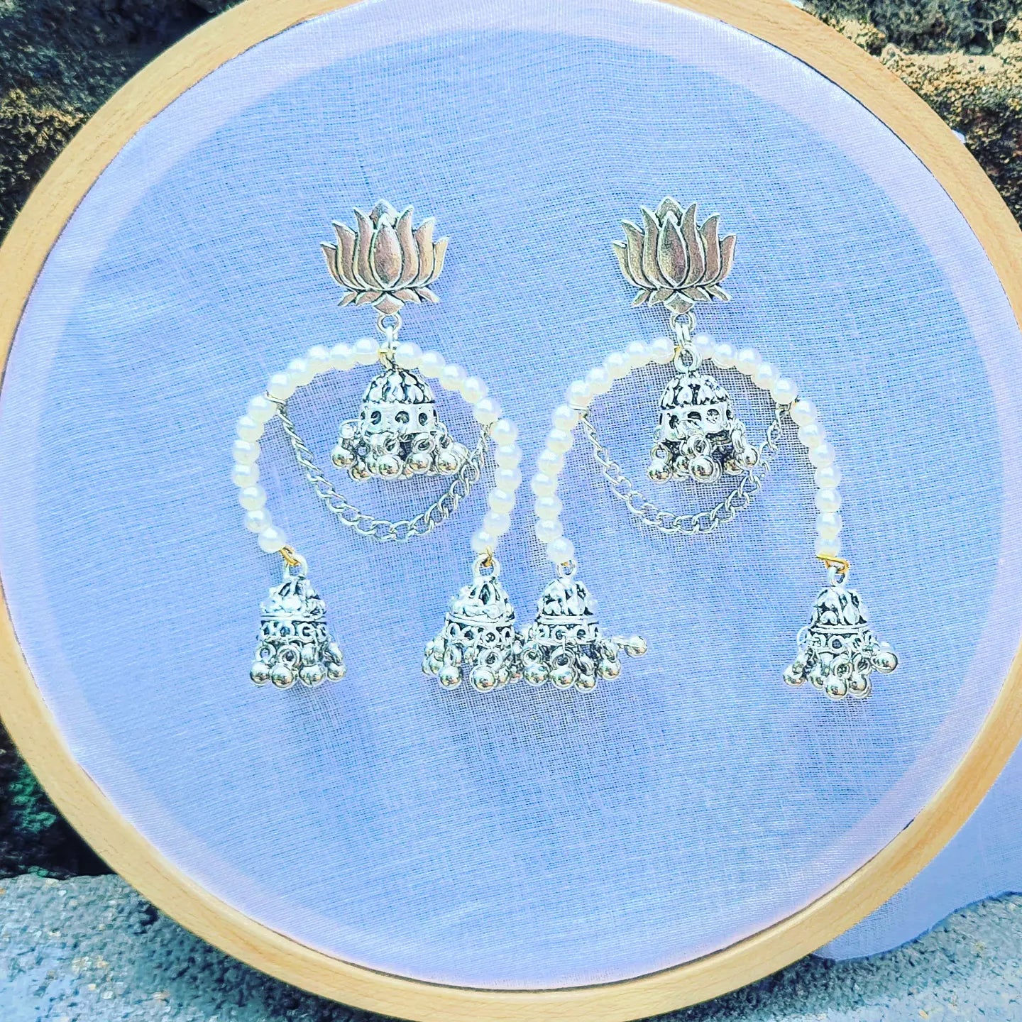 PEARL HOOP JHUMKA EARRINGS